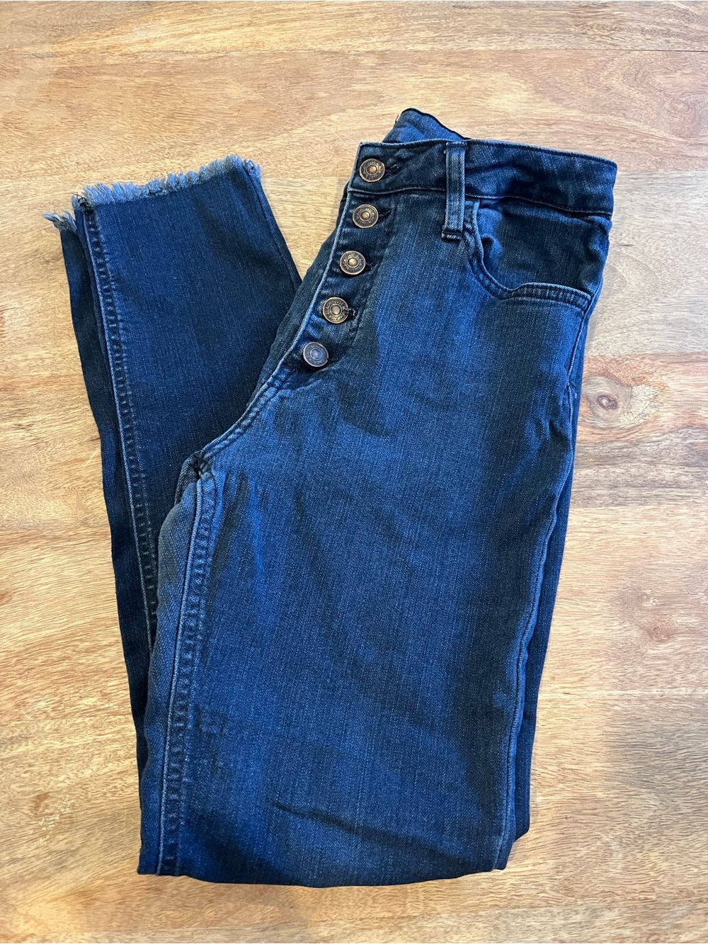 Just Black Dark Blue Skinny High-Rise Button-Fly Jeans